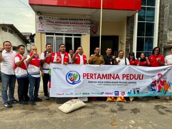 Pertamina Peduli Sigap Bantu Masyarakat Terdampak Banjir di Wilayah Lampung