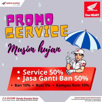 Masuk Musim Penghujan Astra Motor Natar Adakan Promo Service Diskon 50%  