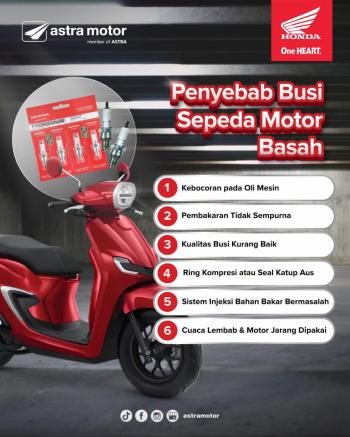 Astra Motor Natar Edukasi Konsumen Tentang Penyebab Busi Sepeda Motor Basah   