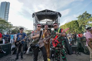 Musisi Lampung 1.308 Orang Bermain Musik Secara Bersamaan di Saburai Grand Jam 2025.