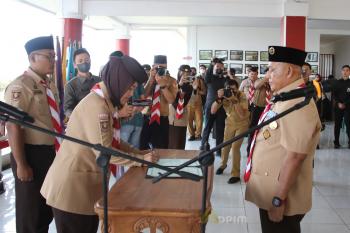 Ketua Kwarda Pramuka Lampung Chusnunia Chalim Lantik Nanang Ermanto dan Pandu Kesuma Dewangsa Sebagai Ketua, Wakil Ketua Mabicab Gerakan Pramuka Lamsel