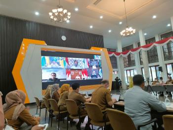 Pemprov Lampung Mengikuti Rapat Koordinasi Pengendalian Inlasi Daerah Bersama Menteri Dalam Negeri
