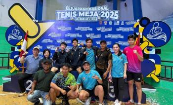 Raih Peringkat 3 Nasional, Lampung Bawa Pulang 6 Medali di Kejurnas Tenis Meja 2025.
