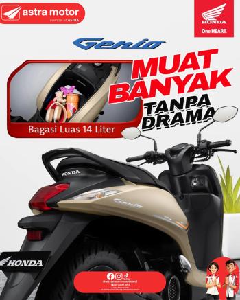 Solusi Praktis Pengendara Urban: Honda Genio Tawarkan Bagasi Luas 14 Liter "Tanpa Drama"