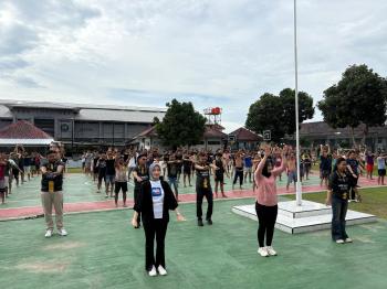 Lapas Narkotika Bandar Lampung dan BRI Tanjung Karang Pererat Sinergi Lewat Senam Bersama