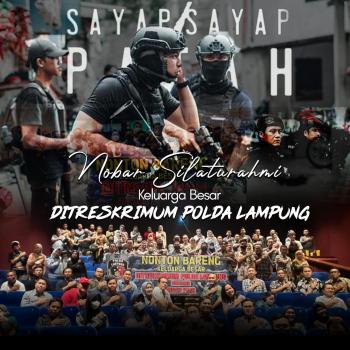 Nonton Bareng Sayap-Sayap Patah Ditreskrimum Polda Lampung Bersama Insan Pers
