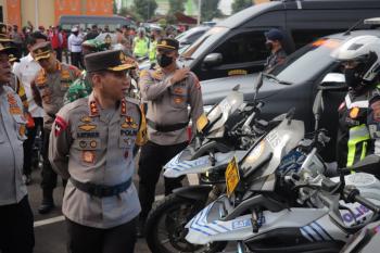Kapolda Lampung Pimpin Apel Gelar Pasukan Pengamanan Ops Lilin Krakatau 2022