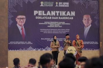 Pelantikan HIPMI Metro, RMD Dorong Pengusaha Lokal Lampung Kuasai Nilai Tambah Komoditas Daerah 
