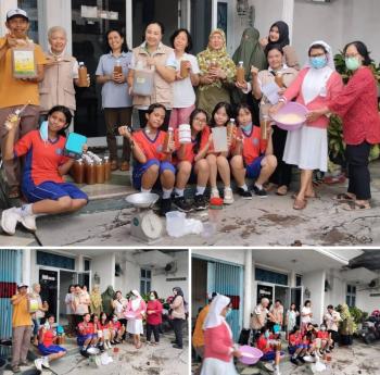 Semangat Para Relawan Membuat Karbol Eco Enzyme Ramah Lingkungan