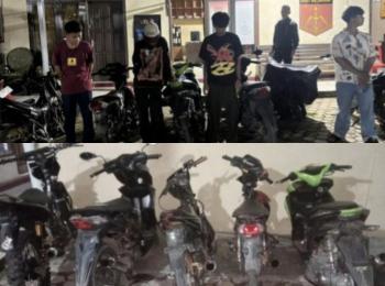Balap Liar di Jalinsum Baradatu Dibubarkan Polisi, Empat Pemuda dan Lima Motor Diamankan