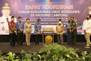Rakor FKUB se- Provinsi Lampung, Wagub Chusnunia Apresiasi Meningkatnya Indeks Kerukunan Umat Beragama di Provinsi Lampung