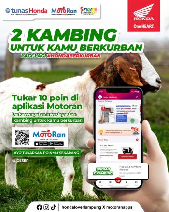 Astra Motor Natar Kembali Hadirkan Program #HondaBerkurban: Tukarkan Poin, Menangkan 2 Kambing Kurban!