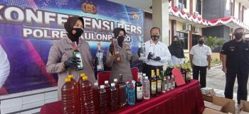 Ratusan Botol Miras Berhasil Diamankan Polres Kulon Progo