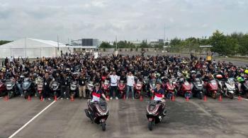 Keseruan 500 Bikers Honda PCX Bertemu Joan Mir dan Luca Marini
