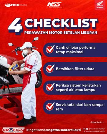 4 Checklist Perawatan Motor Setelah Liburan ala Nss Pringsewu