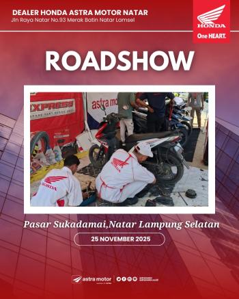 Astra Motor Natar Gelar Roadshow Layanan Servis di Pasar Sukadamai, Natar Lampung Selatan   