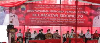 Pemkab Lampung Selatan Kucurkan Anggaran Pembangunan Rp.29 Miliar Pada Musrenbang Kecamatan Sidomulyo