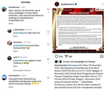 Takut Diserang Netizen? KPU Kota Metro Tutup Komentar