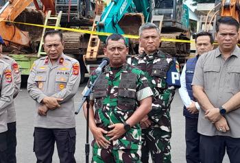TNI Tegaskan Komitmen Dukung Polda Lampung Berantas Tambang Ilegal di Waykanan