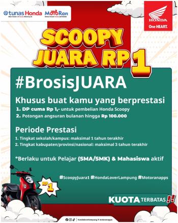 TDM Diponegoro Hadirkan Program “Scoopy Juara Rp1” untuk Pelajar dan Mahasiswa Berprestasi   