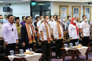 Bupati Lamsel Nanang Ermanto Hadiri Pelantikan Pengorov PERCASI Masa Bakti 2022-2026