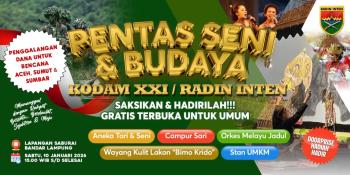 Seni Budaya Jadi Aksi Kemanusiaan Kodam XXI/Radin Inten, Peduli Bencana Sumatra   