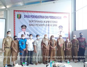 Pemprov Lampung melalui Dinas Perindag Gelar Pelaksanaan Uji Kompetensi Keahlian dan Sertifikasi Kompetensi di SMK N 3 Metro