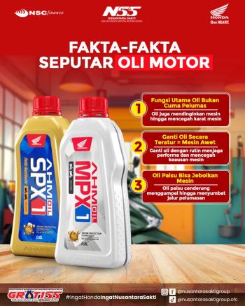 Fakta-Fakta Oli Mesin Honda, Jadi Makin Tahu bareng Nss Pringsewu   