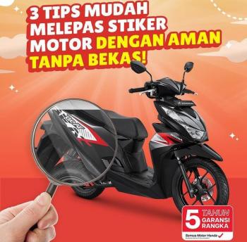 Tips Mudah Lepas Stiker di Body Motor, Biar Gak Merusak Cat Motor 